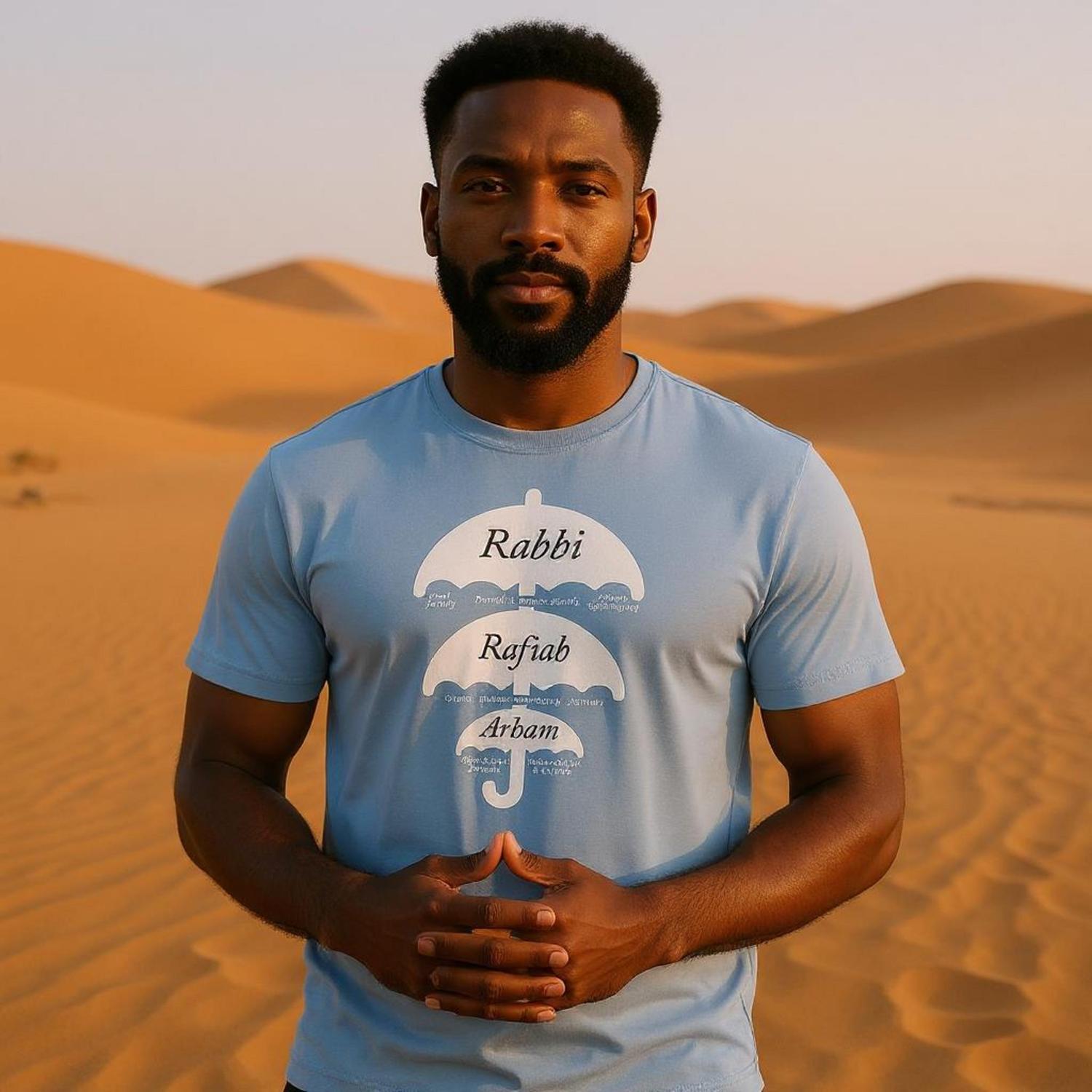 Personalised Islamic Family T-Shirt – Umbrella Design with Custom Names on Premium Cotton