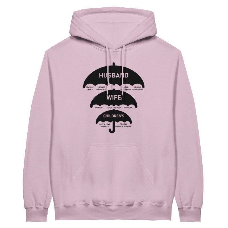 Islamic Family Umbrella Design Hoodie – Modest Faith-Based Clothing for Muslim Men