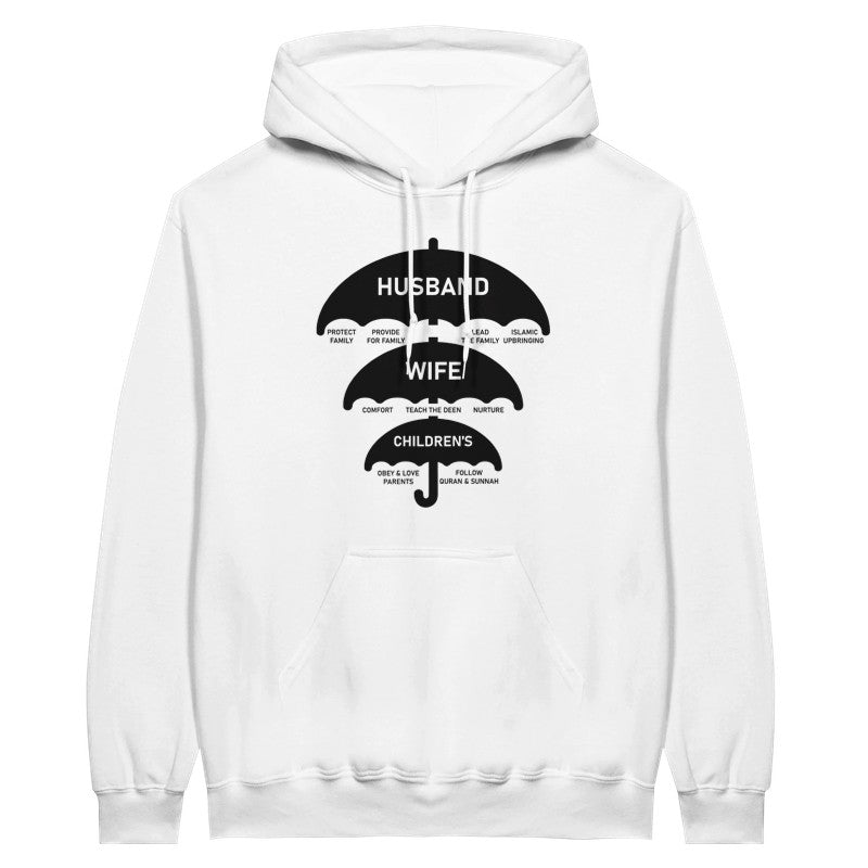 Islamic Family Umbrella Design Hoodie – Modest Faith-Based Clothing for Muslim Men